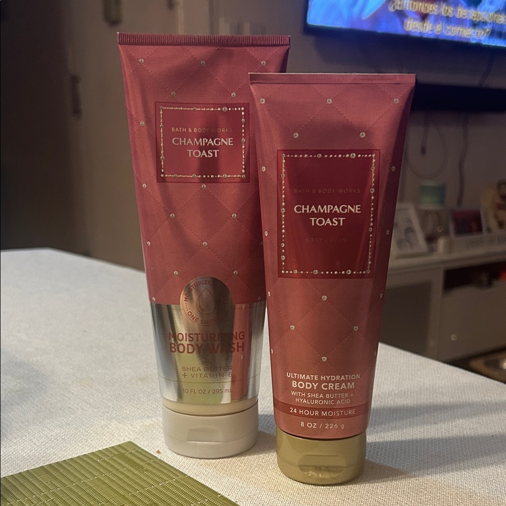 Bath & Body Works Champagne Toast Body Wash and Cream Bundle